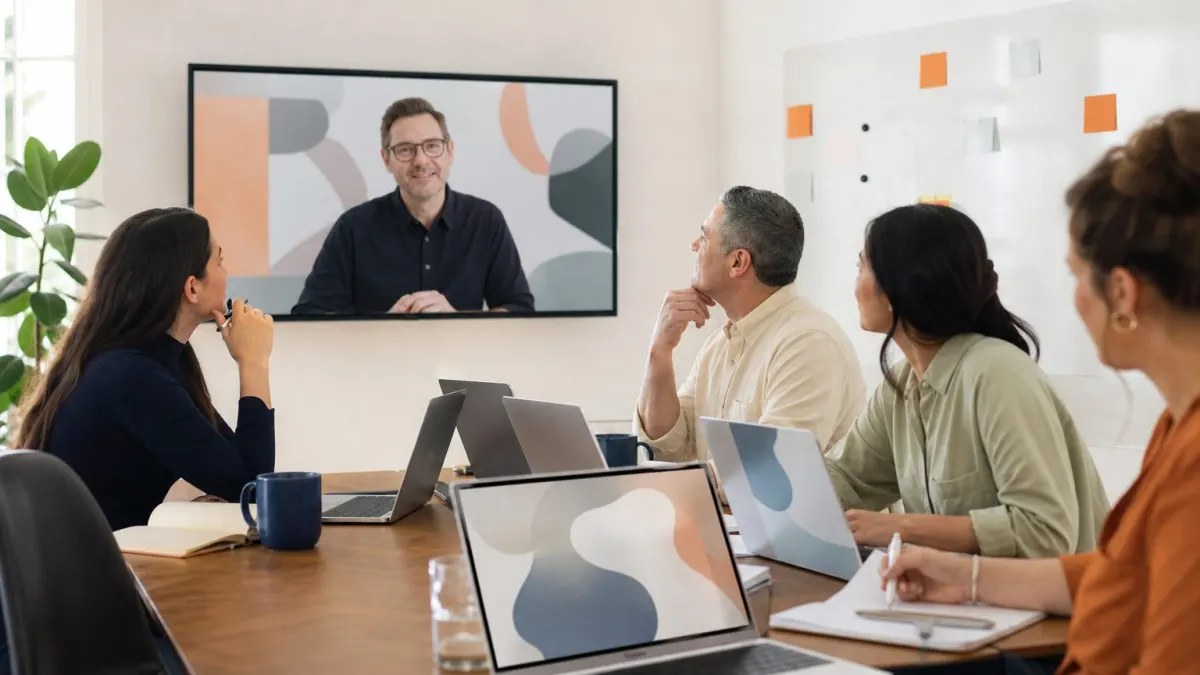 The Complete AI Business consultant leads a hands-on Copilot session on Zoom with the Bayview team, walking through a real client proposal.